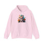 Cute Colorful Kitten in Flowers 3 Heavy Blend™ Hooded Sweatshirt