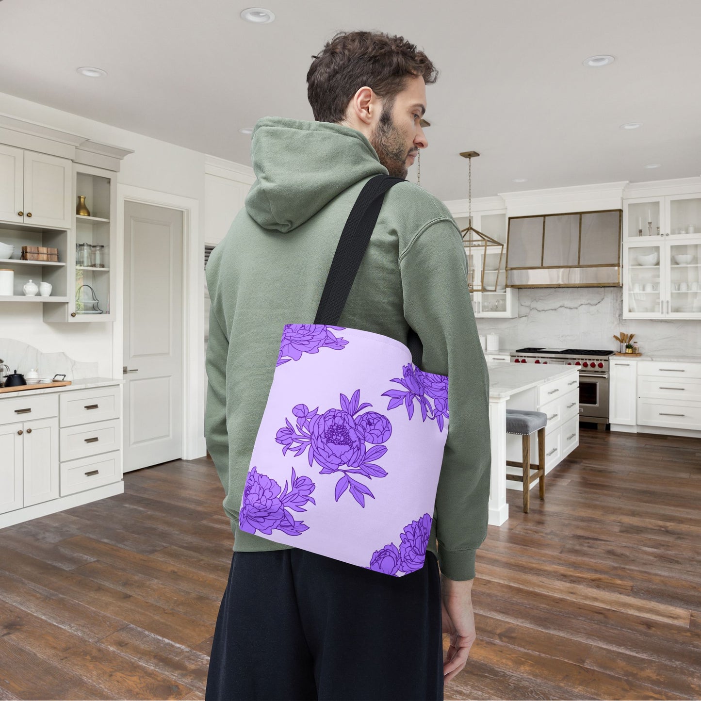 Royal Orchid Peonies Canvas Tote Bag