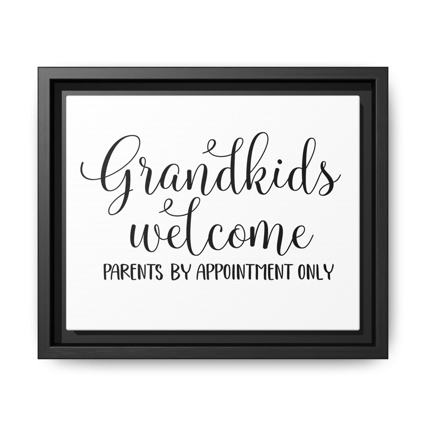 Grandkids Welcome Parents By Appointment Only Framed Canvas Bathroom Art
