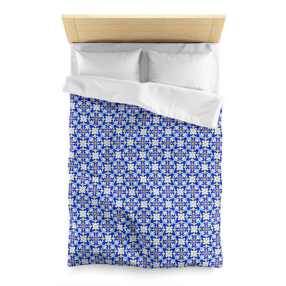 Blue Horizon Mosaic Microfiber Duvet Cover