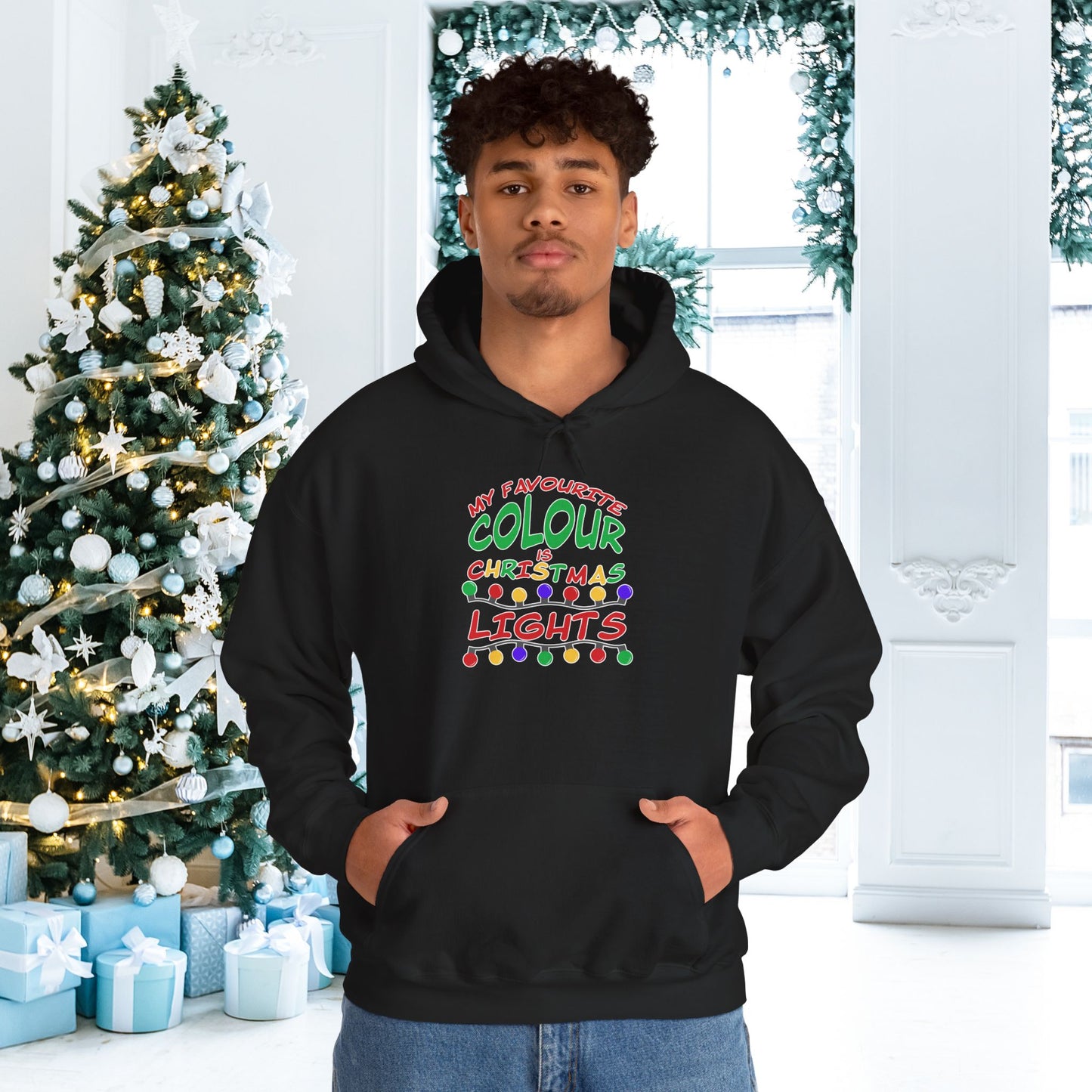 My Favourite Colour Is Christmas Lights  Adult Heavy Blend™ Hoodie