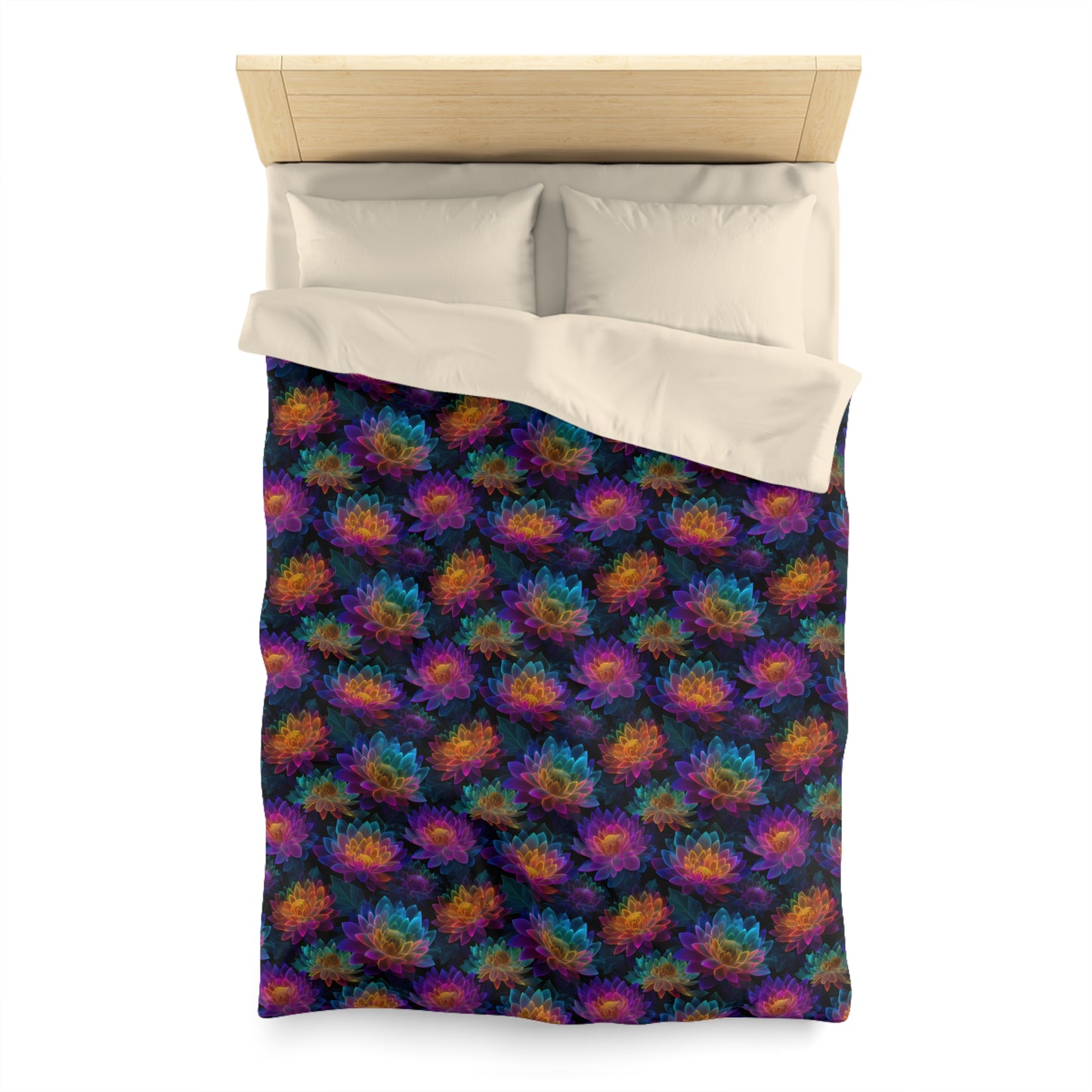 Luminous Lotus Microfiber Duvet Cover