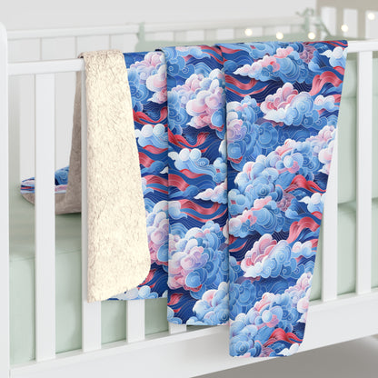 Azure Kumo Flow Fleece Blanket