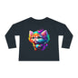 Cute Colorful Kitten Toddler Long Sleeve Tee