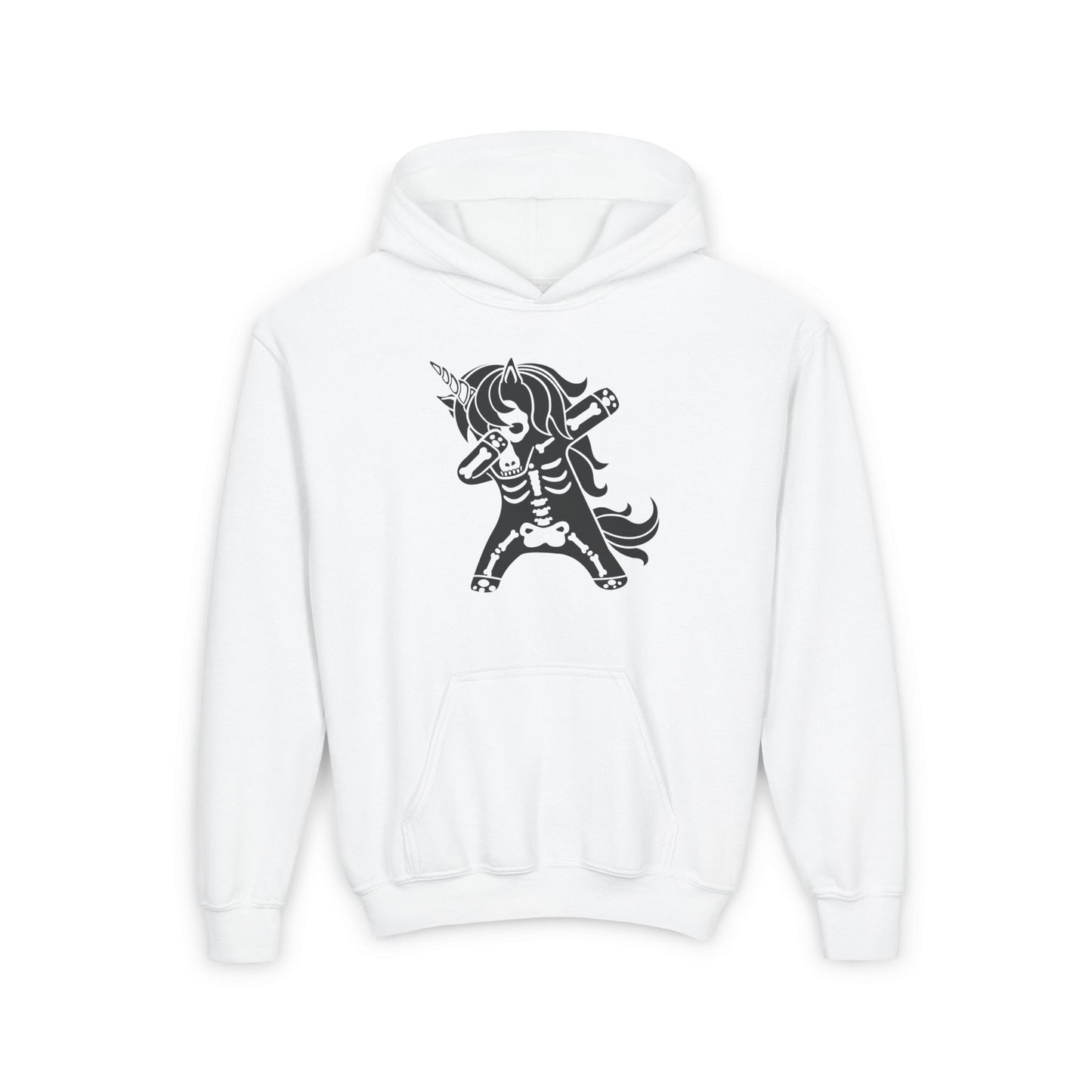Dabbing Unicorn Skeleton Youth Heavy Blend Hoodie