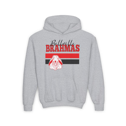 Ballville Brahmas w/Mascot & Stripes Youth Heavy Blend Hoodie
