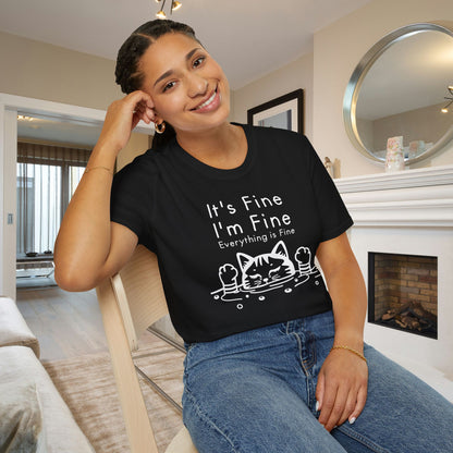 It's Fine I'm Fine Everything's Fine (Cat) Adult T-shirt
