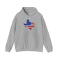 Texas-shaped American Flag Heavy Blend™ Hooded Sweatshirt