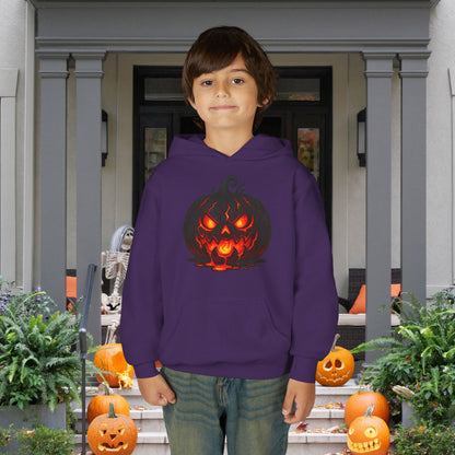 ""Inferno Jack-O’-Lantern Youth Heavy Blend Hoodie