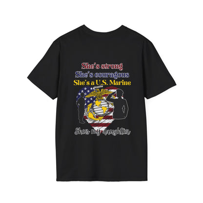 Proud Dad of US  Marine Daughter Adult T-shirt