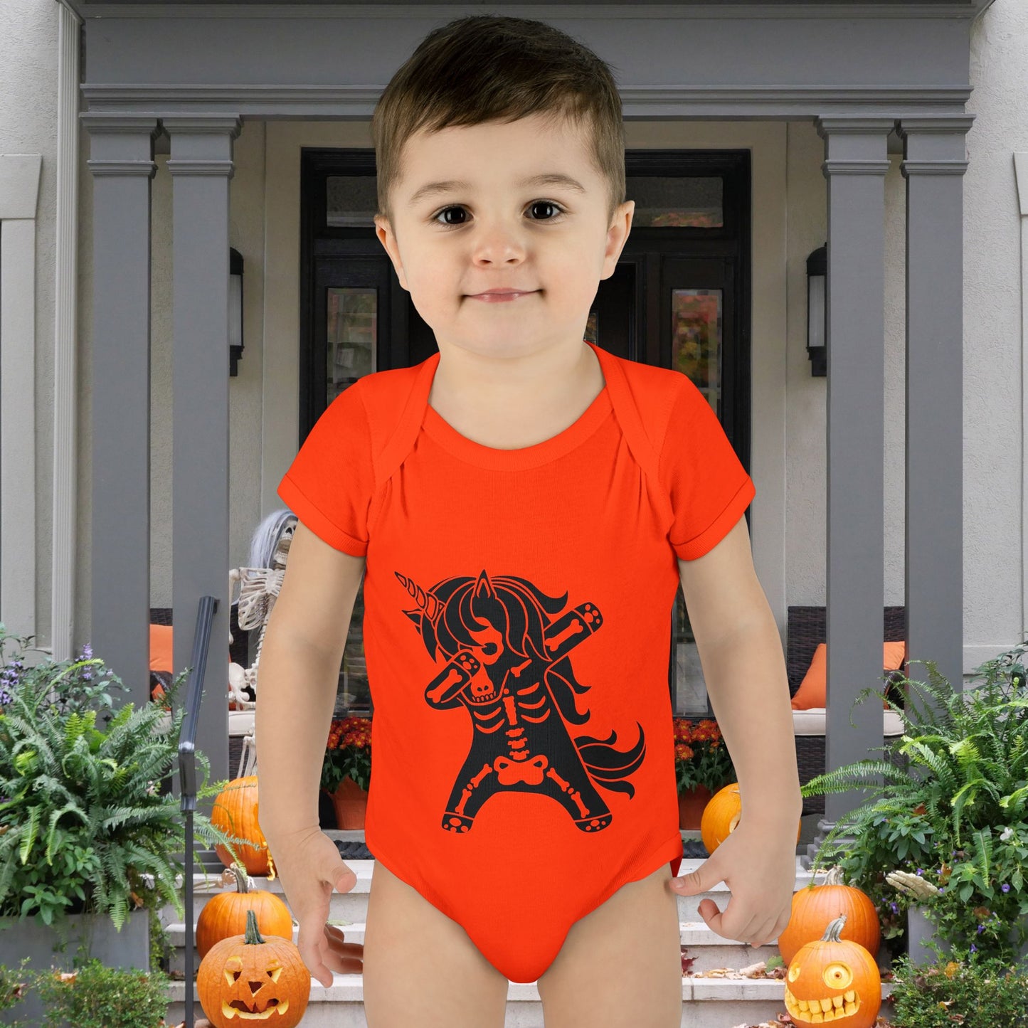 Dabbing Unicorn Skeleton Infant Baby Rib Bodysuit