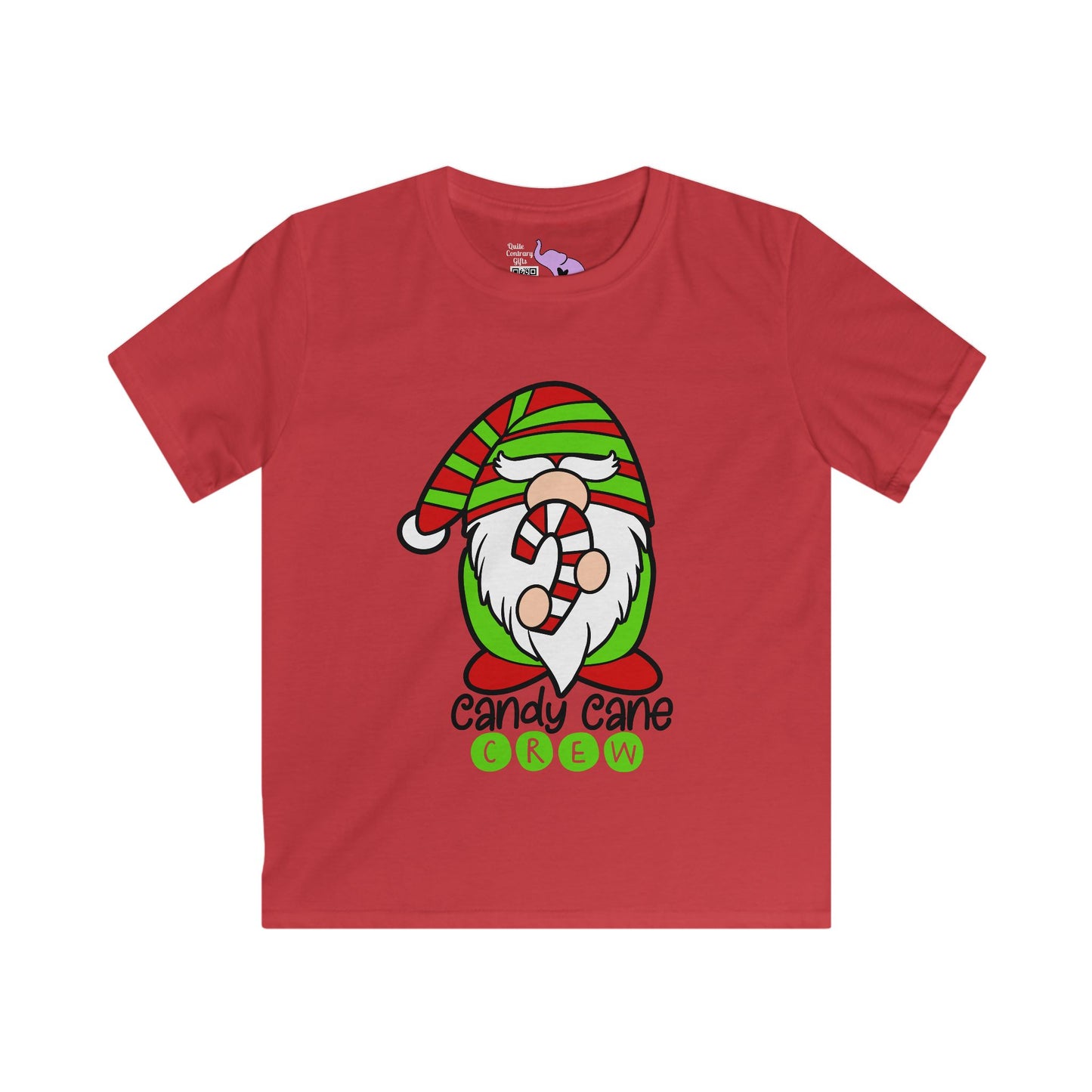 Candy Cane Crew Gnome Youth Softstyle Tee