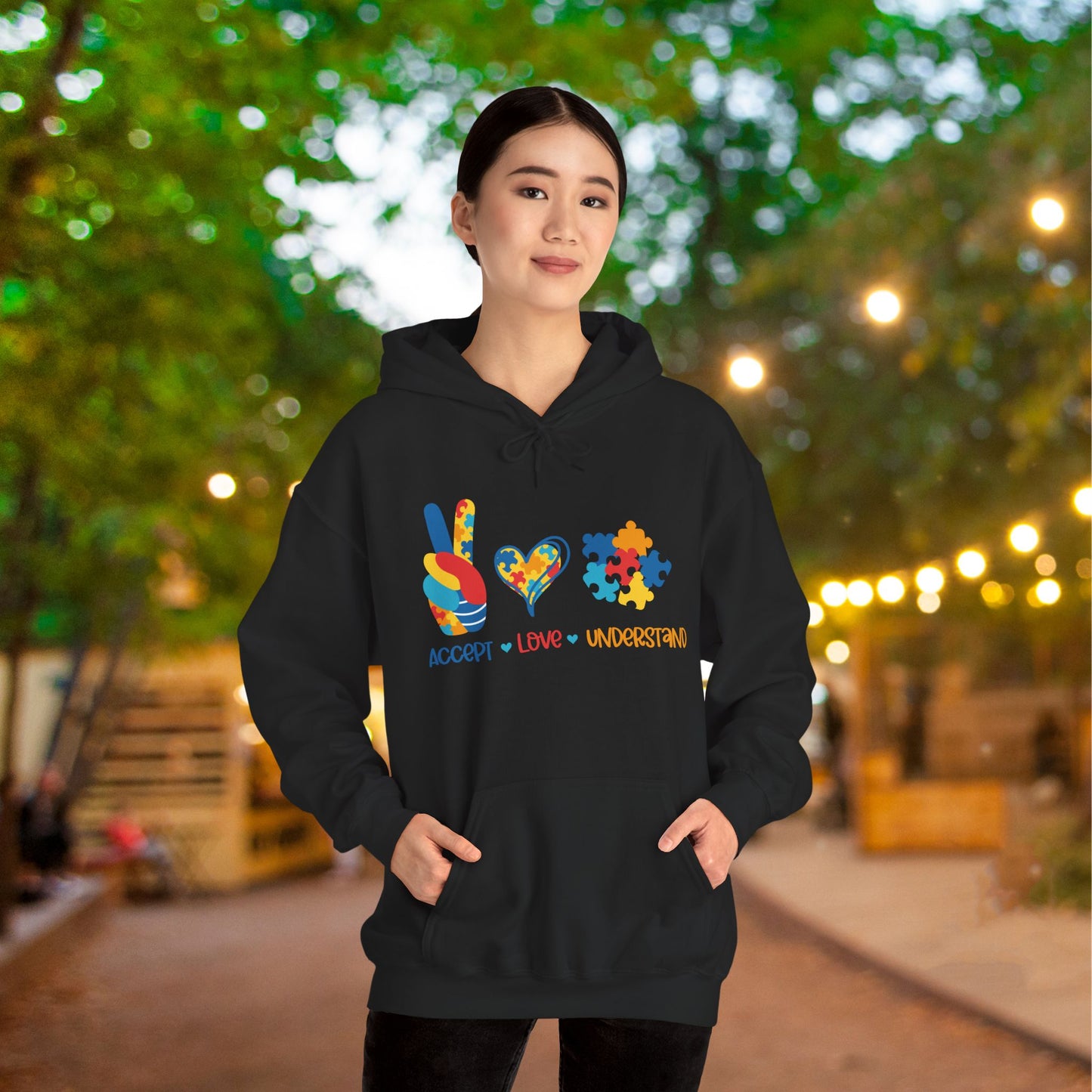 Accept Love Understand (Autism) Heavy Blend™ Hooded Sweatshirt