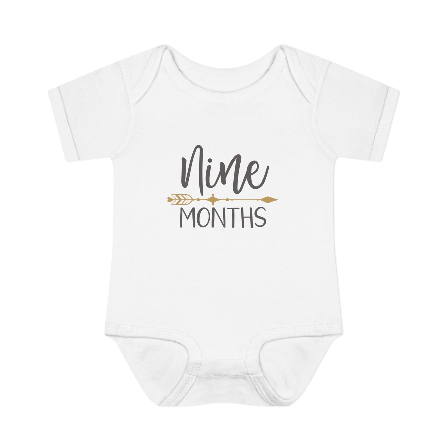 Golden Arrow Milestone Baby Bodysuit-Nine Months