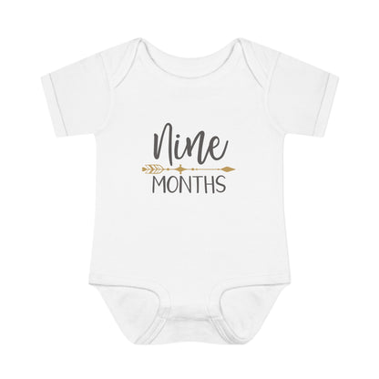 Golden Arrow Milestone Baby Bodysuit-Nine Months