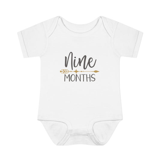 Golden Arrow Milestone Baby Bodysuit-Nine Months