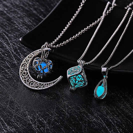 Moon/Square/Tear Drop Glow In The Dark Necklace