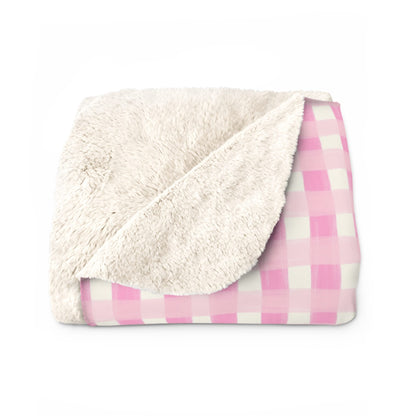 Dreamy Rose Gingham Fleece Blanket