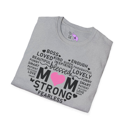 Mom Strong (Heart) Adult T-shirt