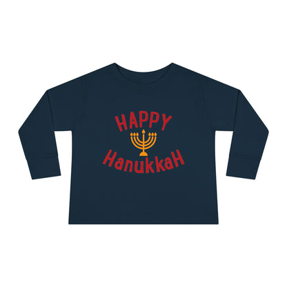 Happy Hanukkah Toddler Long Sleeve Tee