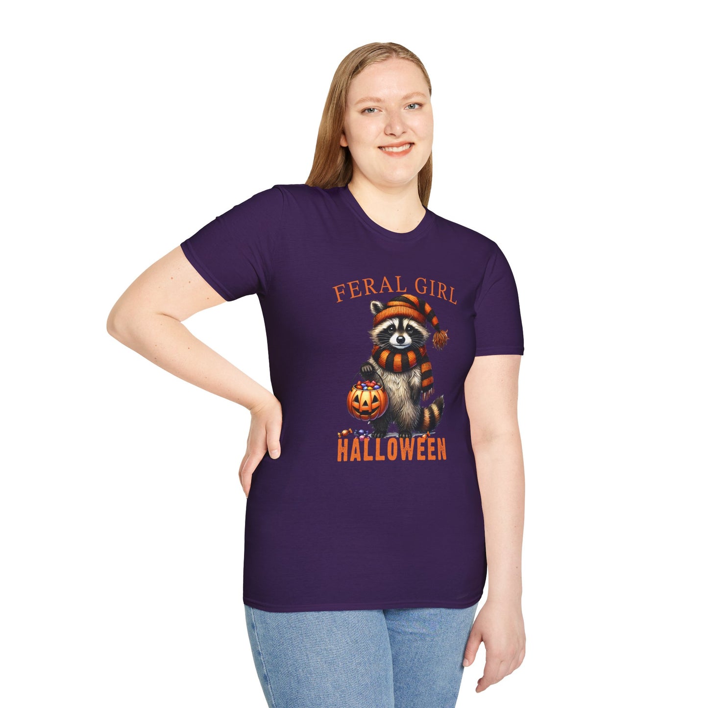 Feral Girl Halloween Racoon T-shirt