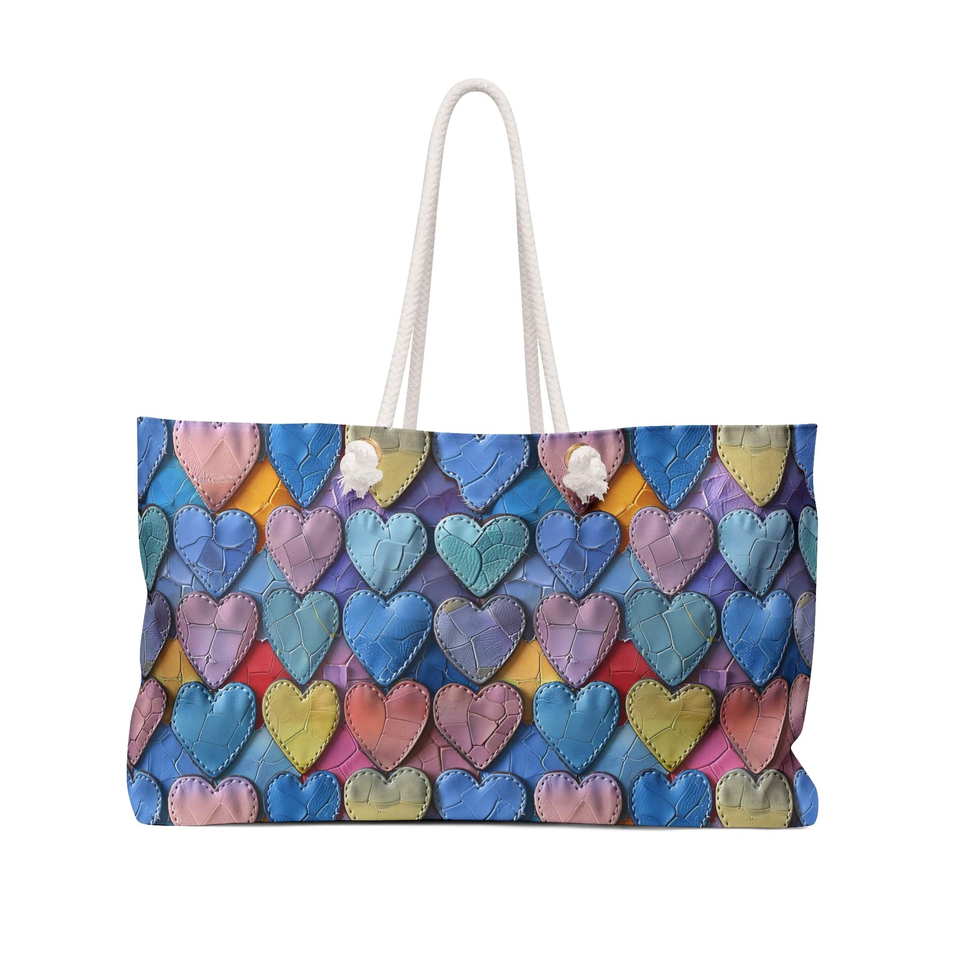 Color Pop Leather Hearts Weekender Bag