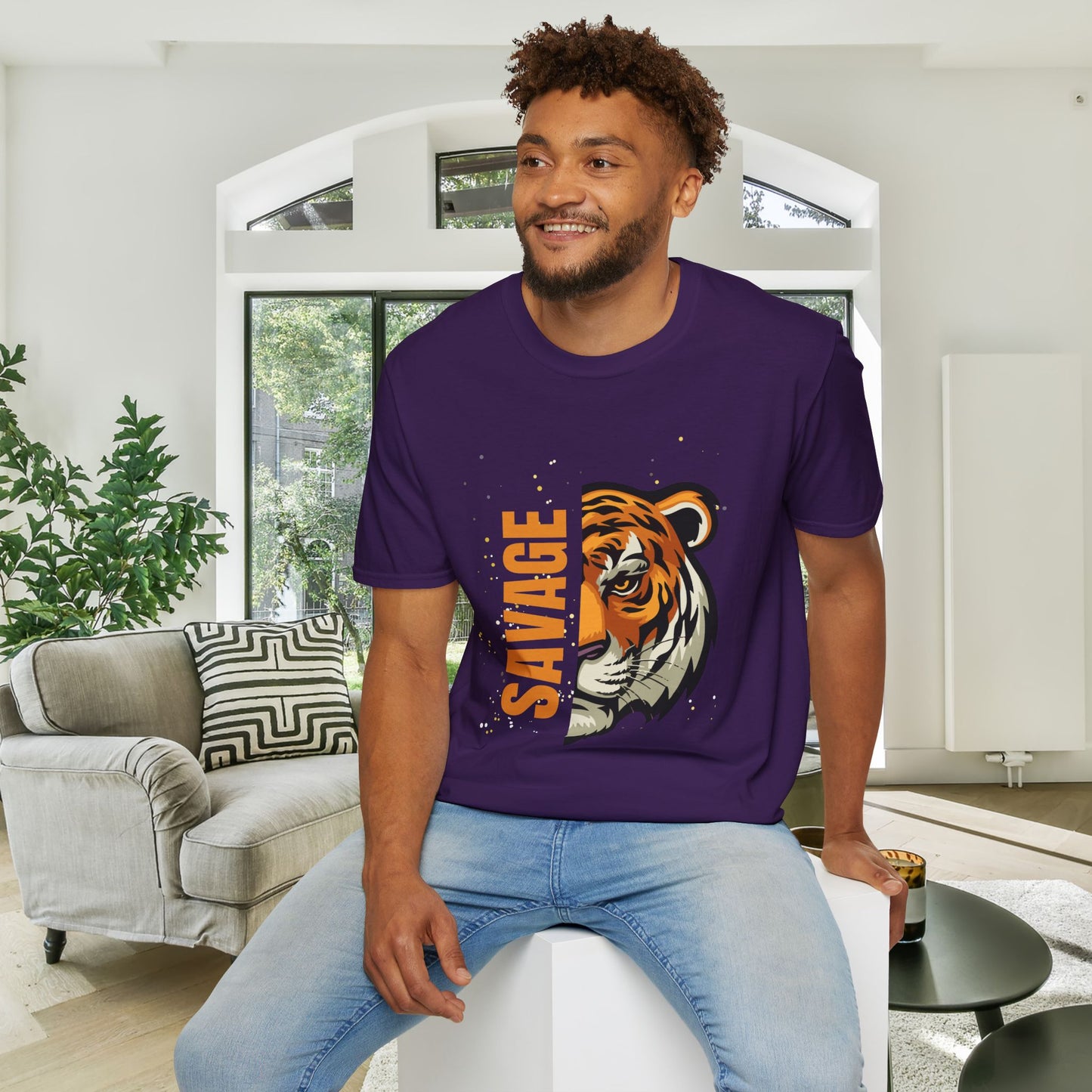 Savage Tiger Adult T-shirt