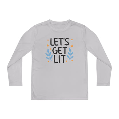 Hanukkah Let's Get Lit Youth Long Sleeve Tee