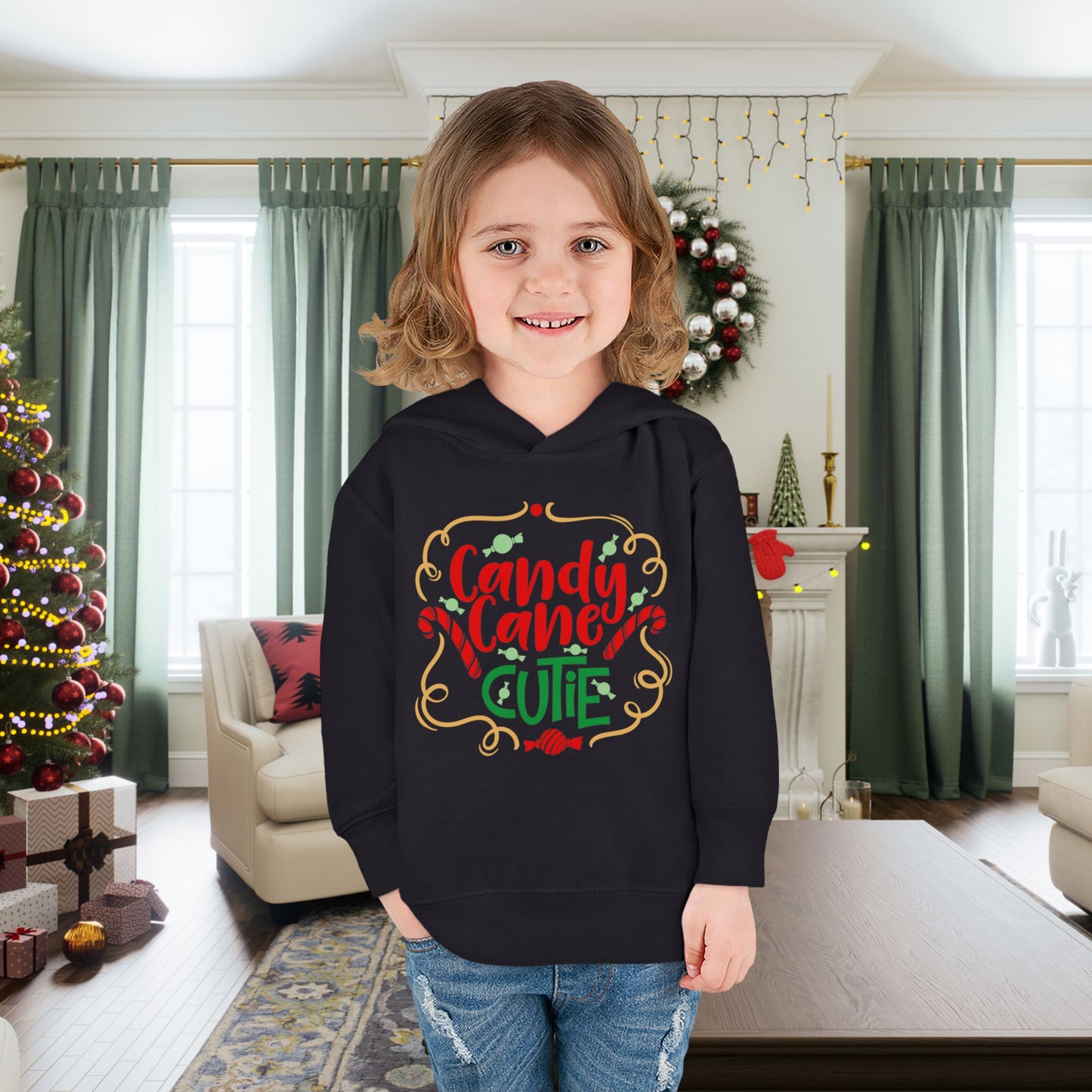Candy Cane Cutie Toddler Pullover Fleece Hoodie