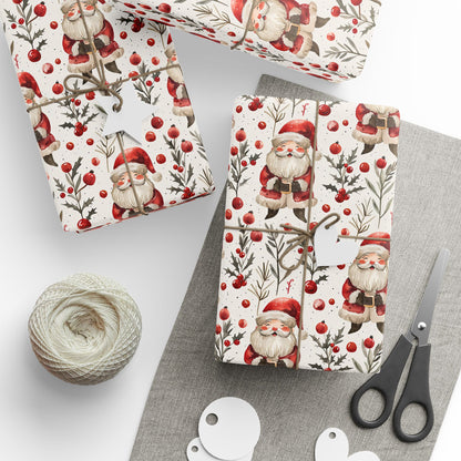 Jingle & Holly Santa Wrapping Paper