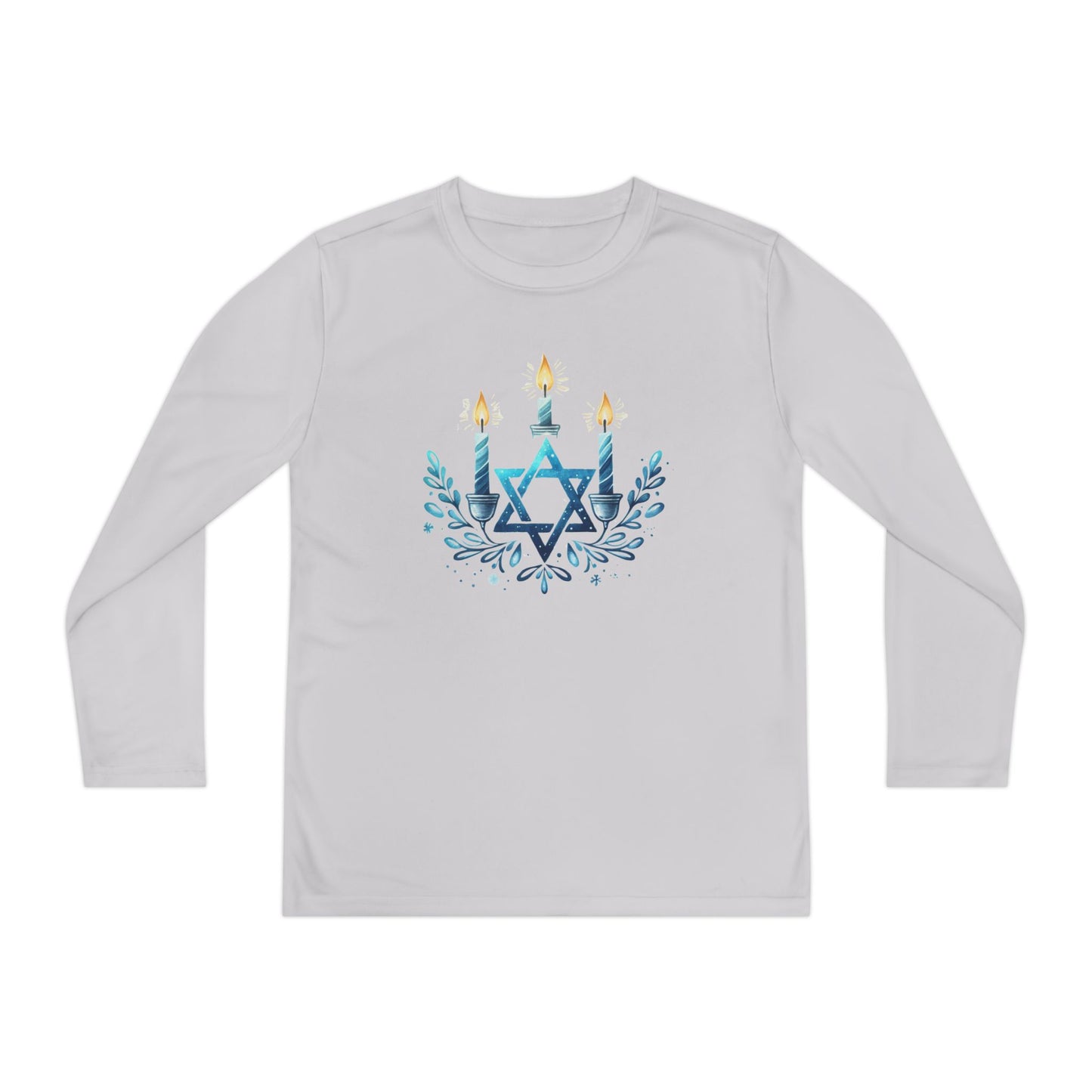 Star & Flame Hanukkah Youth Long Sleeve Tee