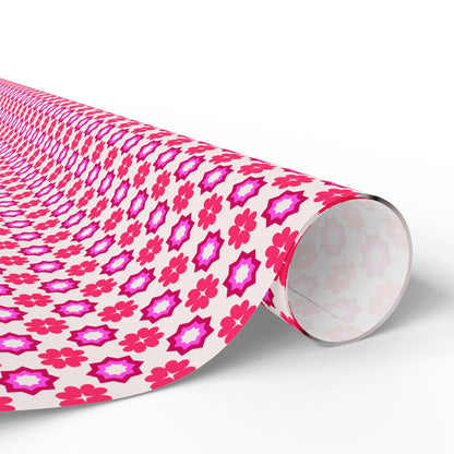 Rosy Star Garden Wrapping Paper