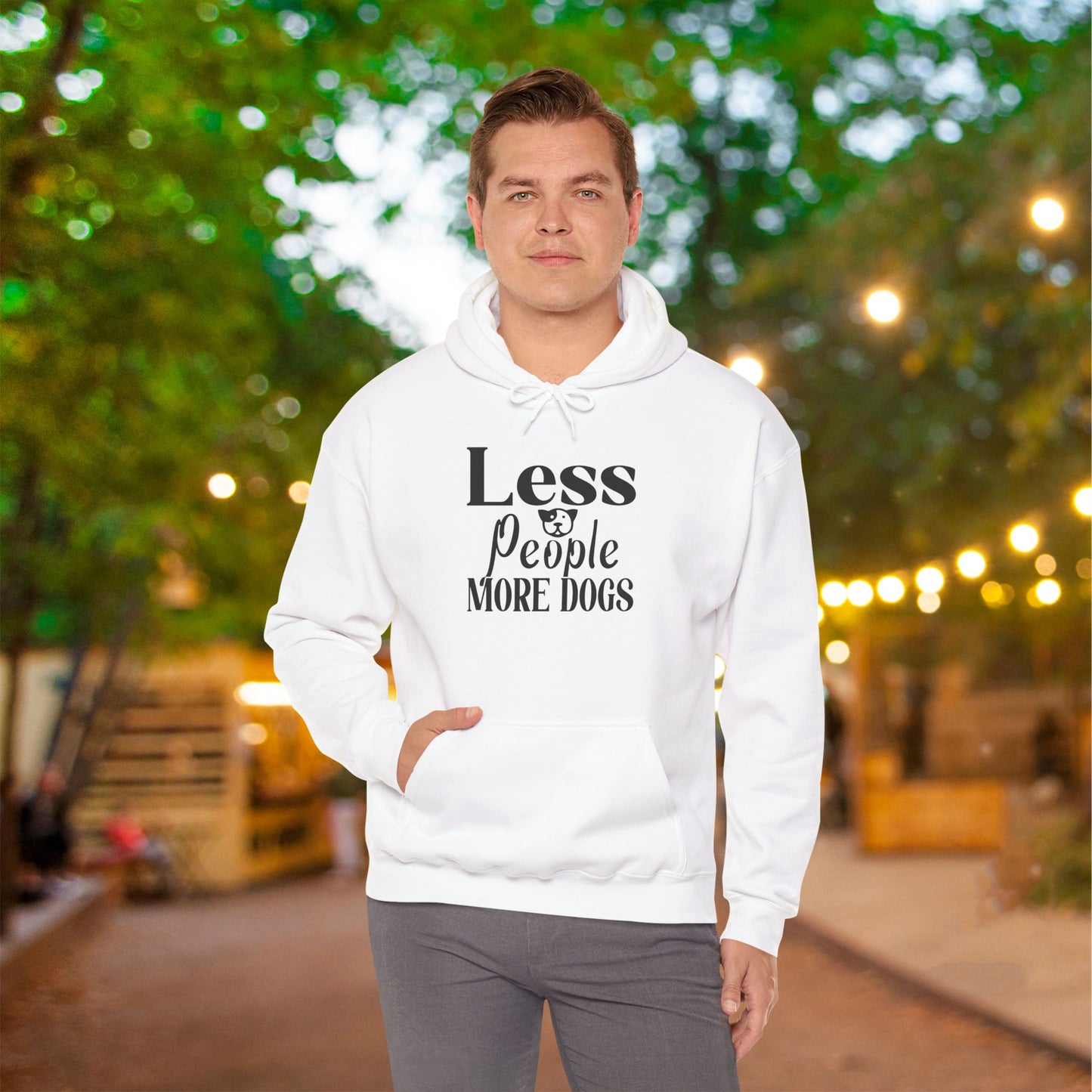 Less People More Dogs Heavy Blend™ Hooded Sweatshirt