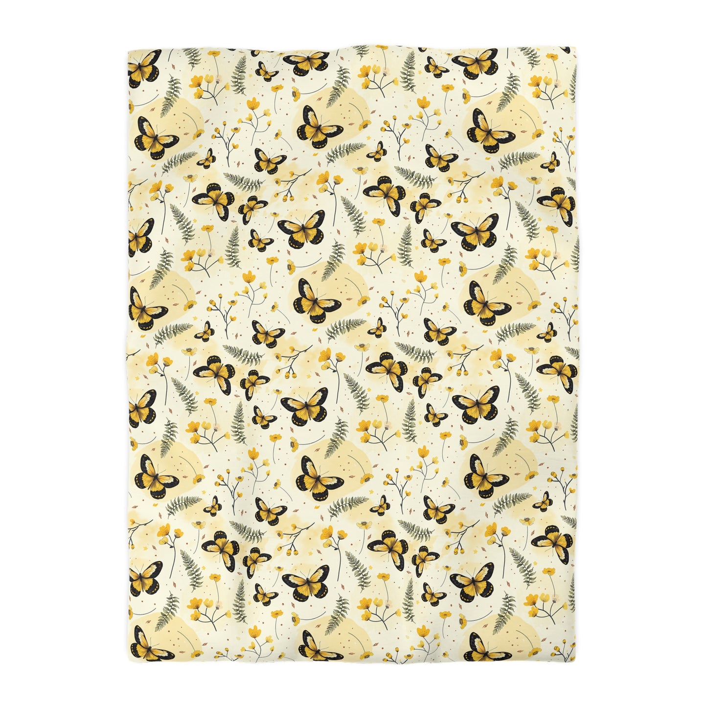 Sunlit Butterfly Bloom Microfiber Duvet Cover
