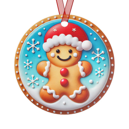 Jolly Gingerbread Metal Ornament