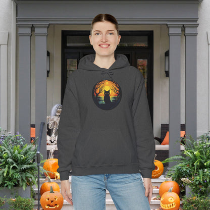 Creepy Black Cat 6 Heavy Blend™ Hooded Sweatshirt