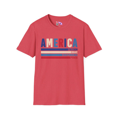 America Freedom Brave Independence Power Adult T-shirt