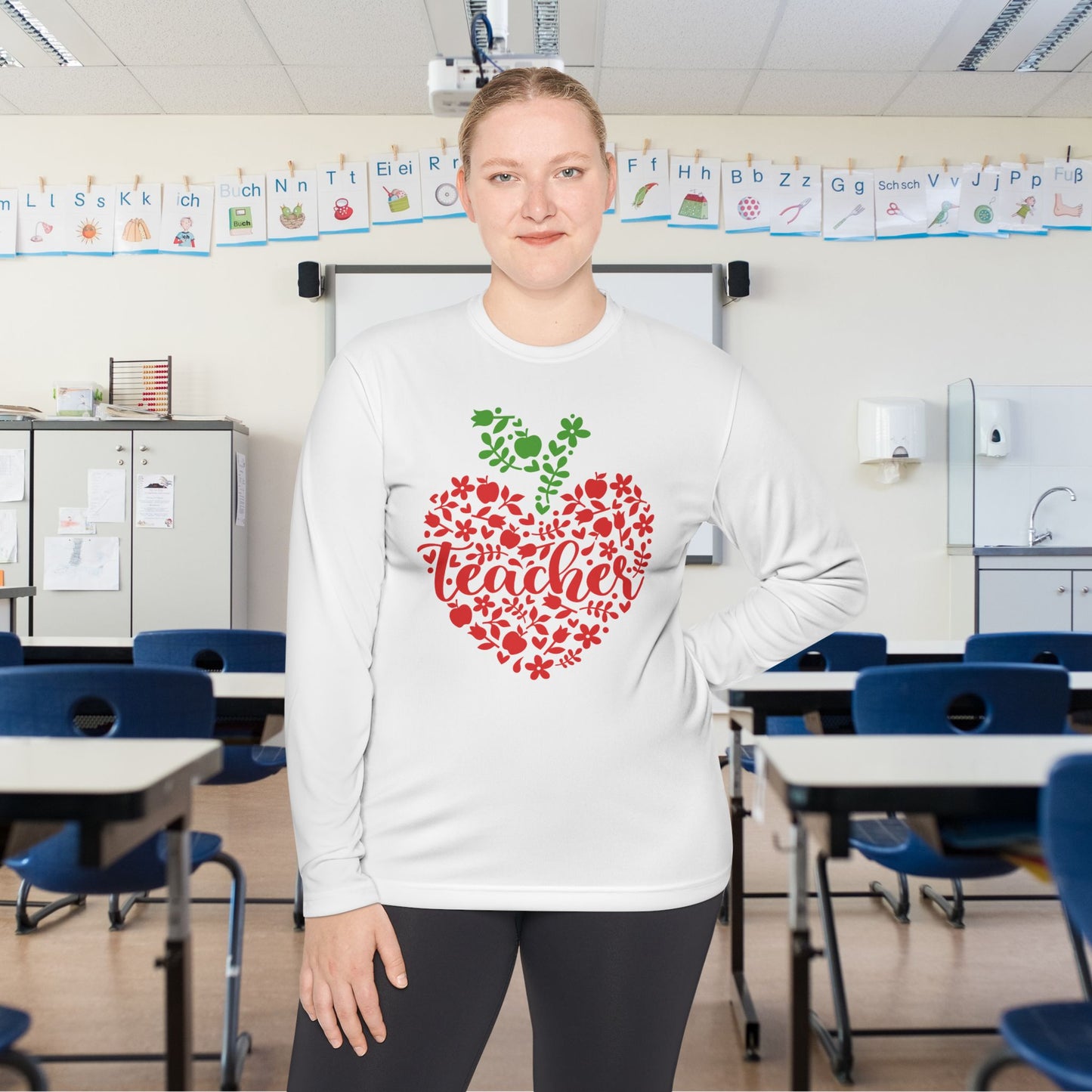 Teacher Heart 1 Adult Long Sleeve Tee