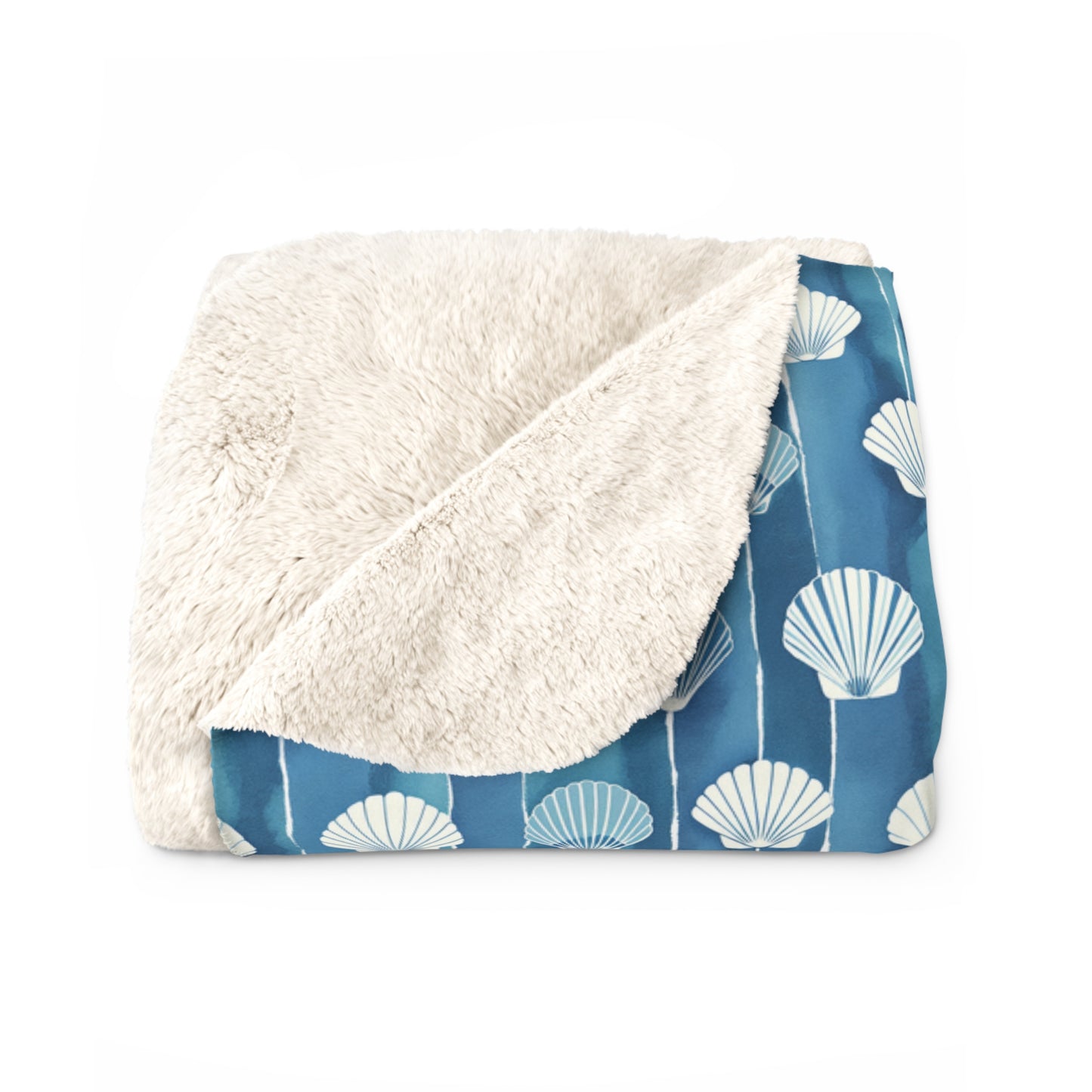 Oceanline Shells Sherpa Fleece Blanket
