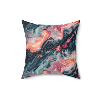 Pink Venom Marble Throw Pillow