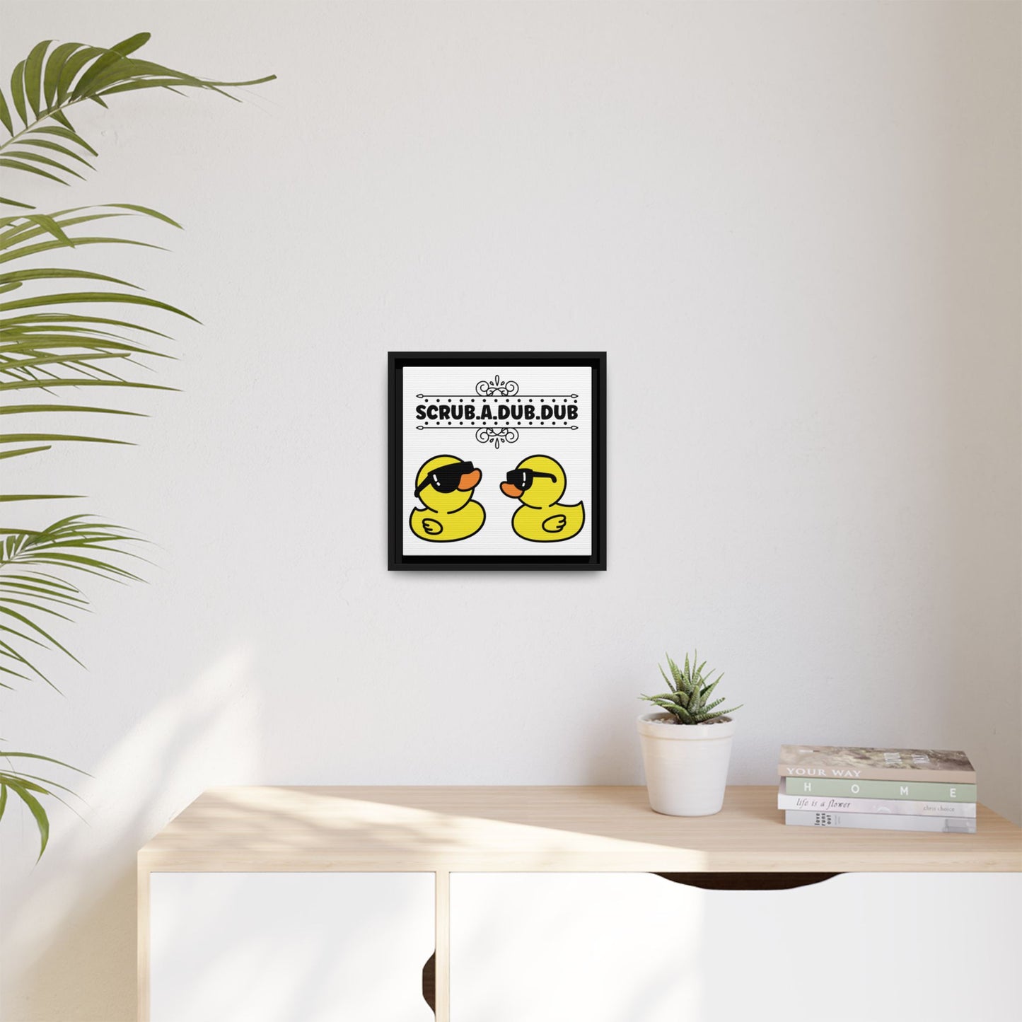 Scrub A Dub Dub w/Rubber Ducks Canvas Bathroom Art