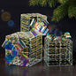 Colorful Christmas Gift Box Set – 3pcs, 7.5in to 5in, Light-Up Holiday Decoration