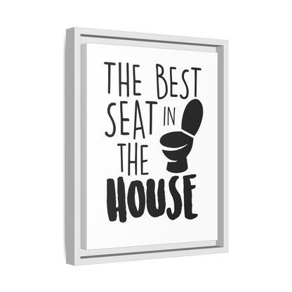 The Best Seat In The House Framed Canvas Bathroom Art