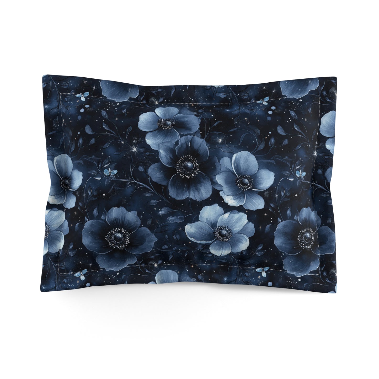 Midnight Blossoms Microfiber Pillow Sham