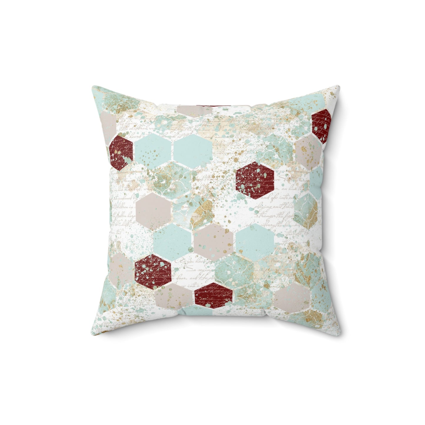 Love Letters & Honeycomb Throw Pillow