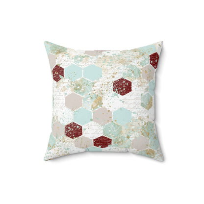 Love Letters & Honeycomb Throw Pillow