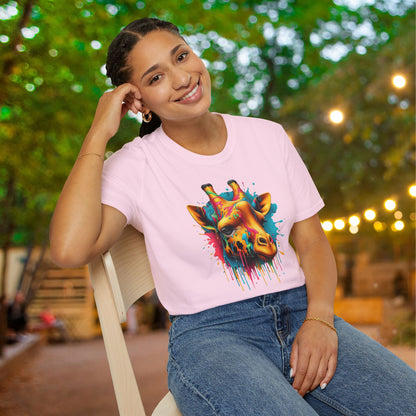 Colorful Giraffe Adult T-shirt