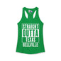 Straight Outta Texas (Dark Colors, White Text) Women's Ideal Racerback Tank