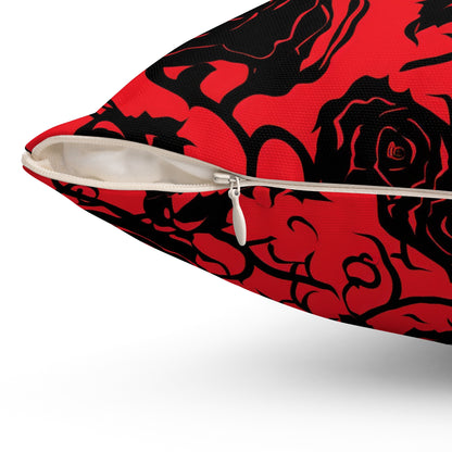 Crimson Masquerade Throw Pillow