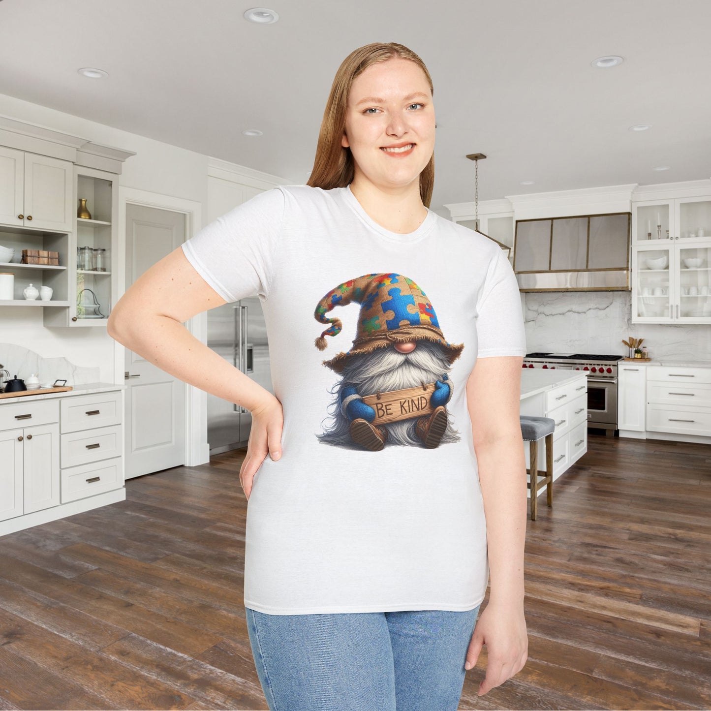 Be Kind Autism Awarness Gnome Adult T-shirt